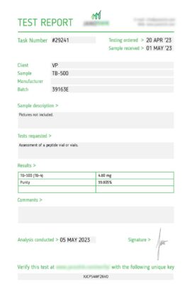 TB-500 May 2023 Lab Report