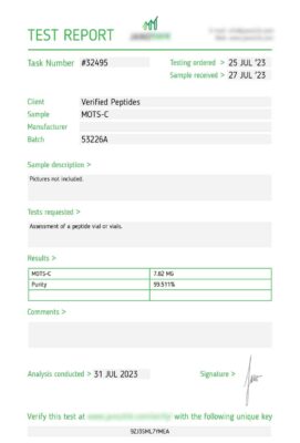 MOTS-C Lab Test July 2023
