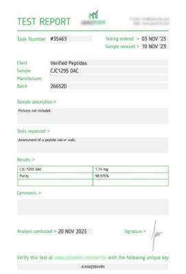 CJC-1295 DAC Lab Test November 2023