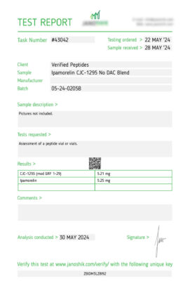 Ipamorelin CJC1295 Blend June 2024 Lab Test