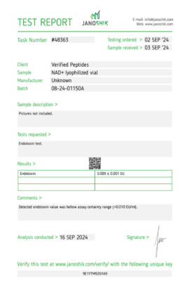 NAD+ Endotoxin(LPS) Test September 2024