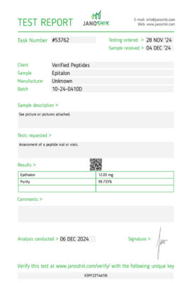 Epitalon Lab Report December 2024