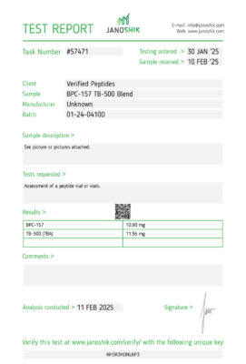 BPC-157 TB4 TB500 Blend Lab Report February 2025