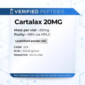 An information sheet for our 20MG Cartalax peptide.