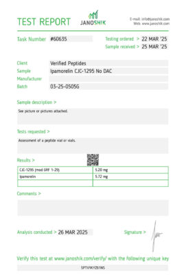 Ipamorelin CJC-1295 No DAC Lab Report March 2025