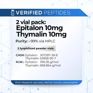 An information sheet for Epitalon Thymalin Peptide pack