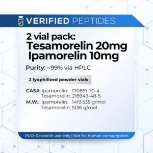 Ipamorelin 10mg vial with tesa 20mg vial