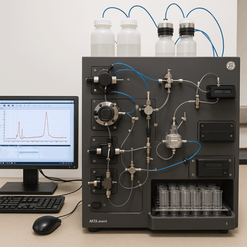 A picture of a low-pressure chromatography machine.