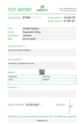 Tesa Peptide Purity Certificate of Analysis Lab Test Report September 2025