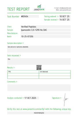 Ipamorelin CJC1295 TFA Lab Test Report October 2025