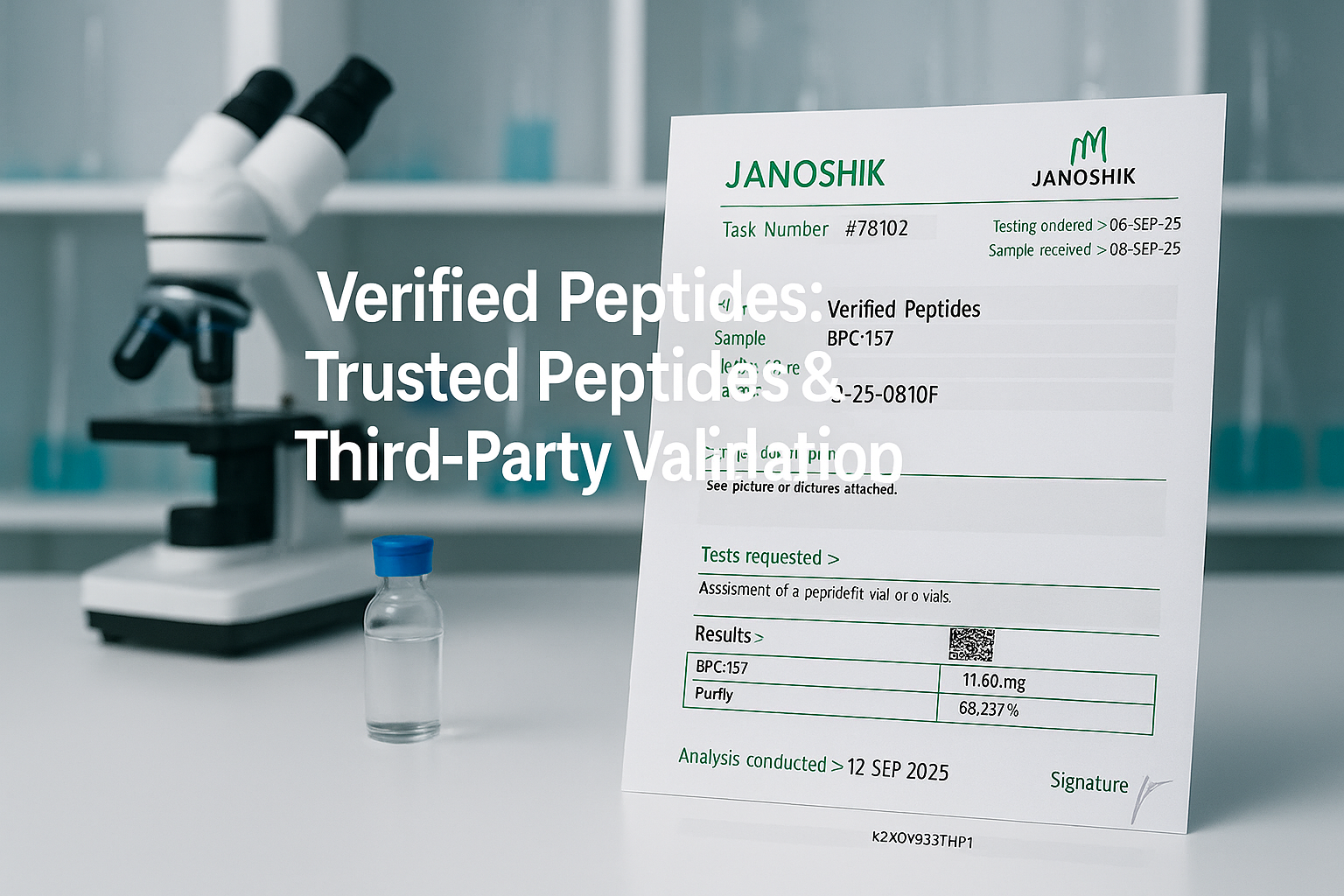 Why Verified Peptides uses third party validation to provide trusted peptides.
