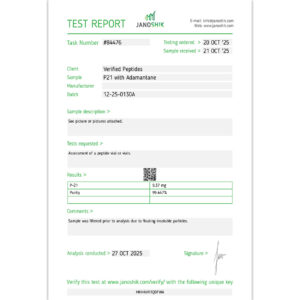 p21 Peptide Purity Certificate of Analysis Lab Test Report October 2025 s