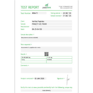 Frag(17-23) TB-500 Peptide Purity Certificate of Analysis Lab Test Report January 2026 sq