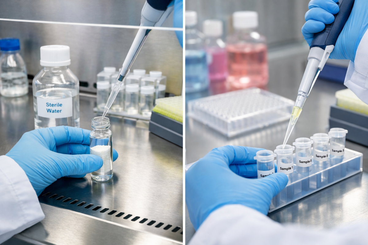 Peptide handling in a controlled lab setting