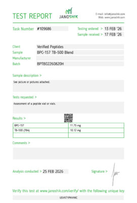 BPC-157 TB500 Blend Peptide Purity Certificate of Analysis Lab Test Report February 2026