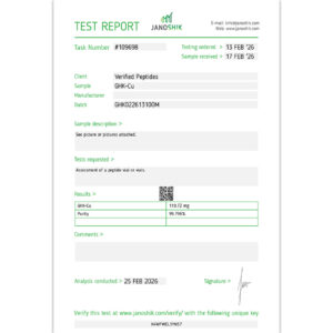 GHK-Cu Peptide Purity Certificate of Analysis Lab Test Report February 2026